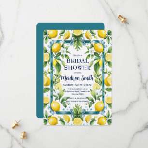 Chic Lemon Mediterranean Summer Bridal Shower   Save The Date