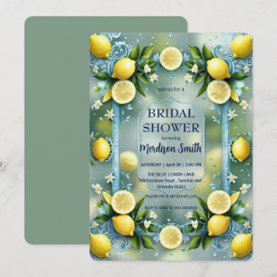 Chic Lemon Mediterranean Summer Bridal Shower   Save The Date