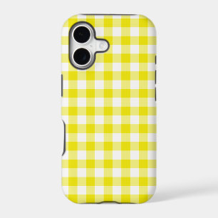 Chic Lemon Yellow and White Check Gingham Pattern