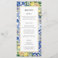 Chic Lemons Floral Greenery Mosaic Mariage Menu