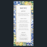 Chic Lemons Floral Greenery Mosaic Wedding Menu<br><div class="desc">Personalize this elegant timeless wedding menu with your own wording easily and quickly,  simply press the customise it button to further re-arrange and format the style and placement of the text.  Double sided. The Happy Cat Studio</div>
