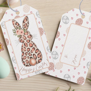 Chic Leopard Bunny Easter  Gift Tags