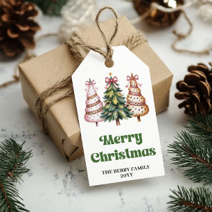 Chic leopard Christmas personalized name gift tags