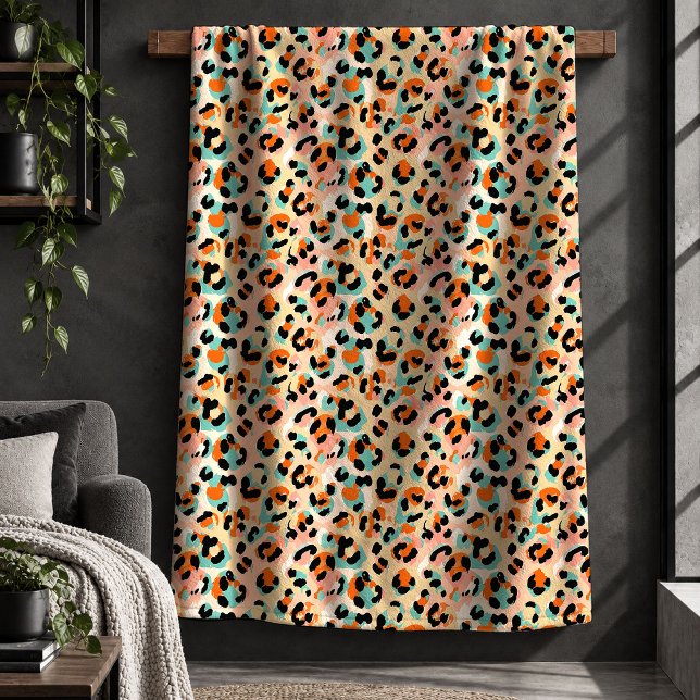 Chic Leopard Print Bright Multicolor Throw Blanket (Chic Leopard Print Bright Multicolor Throw Blanket)