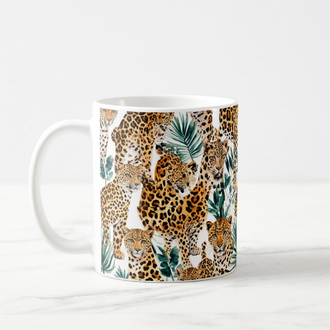 Chic Leopard Print Mug – Stylish Animal Print Cup  (Left)