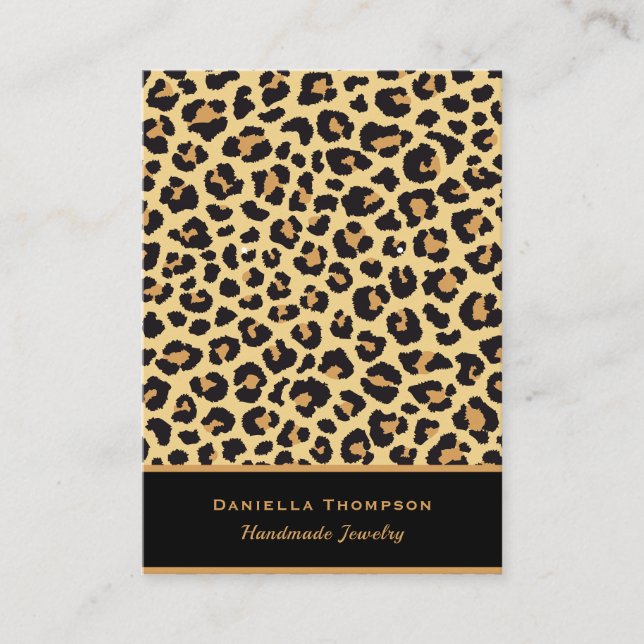 Chic Leopard Print Pattern Jewellery Earring Displ Business Card (Front)