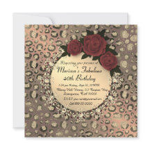 Chic Leopard Rose Fabulous 40th Birthday