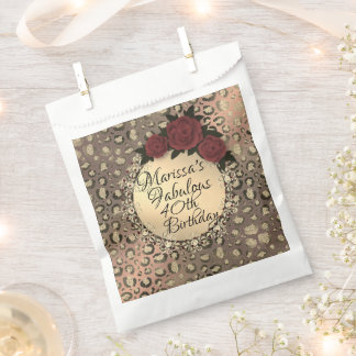 Chic Leopard Rose Fabulous 40th Birthday Favour Bag