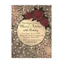 Chic Leopard Rose Fabulous 40th Birthday