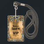 Chic Leopard Sweet 16th Birthday Invite VIP Pass Badge<br><div class="desc">An elegant gold faux foil overlays a wild leopard print pattern on this sweet sixteen birthday party invitation VIP pass printed on an unique plastic badge - order with or without a lanyard. MATCHING items in our collection.</div>