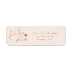 Chic Lettre Rose Gold Feuille Blush Baby Shower