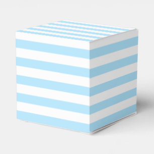 Chic Light Baby Blue and White Striped Favor Box