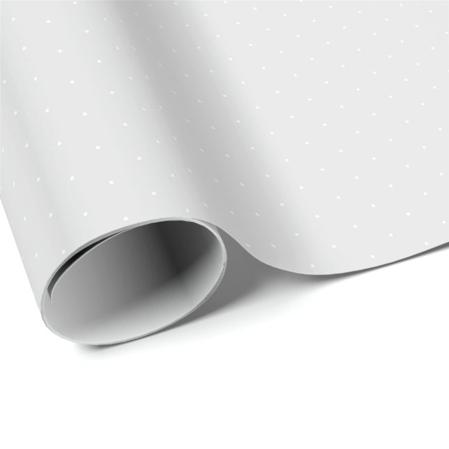 Chic light grey white tiny polka dots pattern cute wrapping paper (Roll Corner)