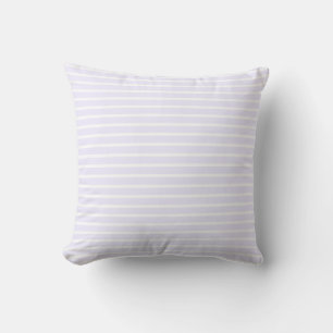 Chic light pale lavender lilac white stripes throw pillow