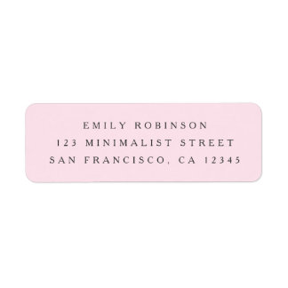 Chic light pink minimalist return address labels