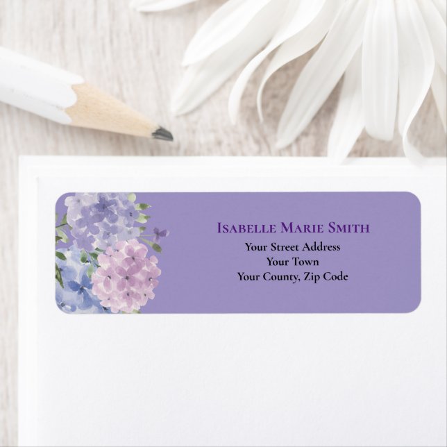 Chic Lilac Blue Hydrangea Fleurs Mariage Inviter (En situation)