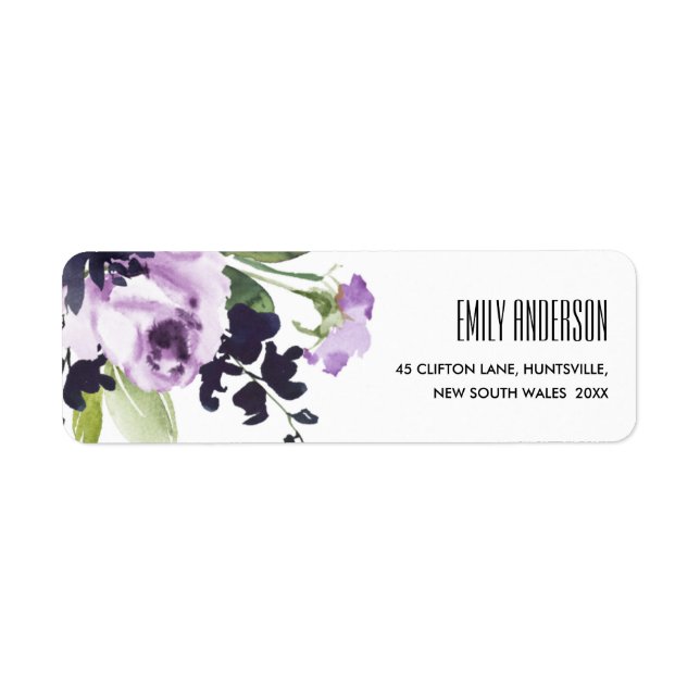 CHIC LILAC PURPLE ROSE PEONY FLORAL BUNCH ADRESSE (Devant)