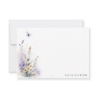 Chic Lilac Purple Wildflower Butterfly Watercolor