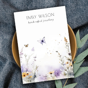 Chic Lilac Wildflower Blank Logo Jewelry Display Business Card