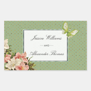 Chic Lilies & Gem Butterfly Wedding Sticker