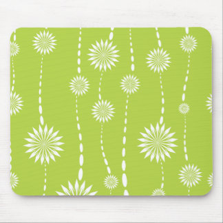 Chic Lime Green Floral Computer Mouse Pad