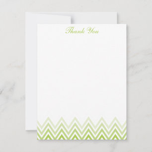 Chic Lime Green Ombre Chevrons Note Cards