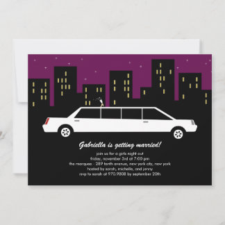 Chic Limousine Bachelorette Party Invitations