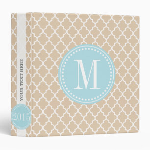Chic Linen Moroccan Lattice Personalized Binder
