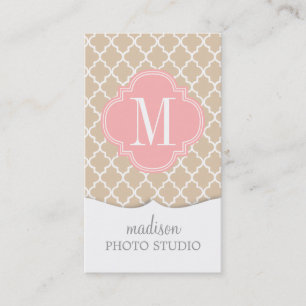 Chic Linen Moroccan Lattice Personalized Business Card