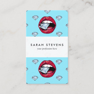 Chic Lips Diamond Girly Business Card