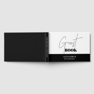 Chic Livre d'Or Anniversaire Merci en Noir et Blan