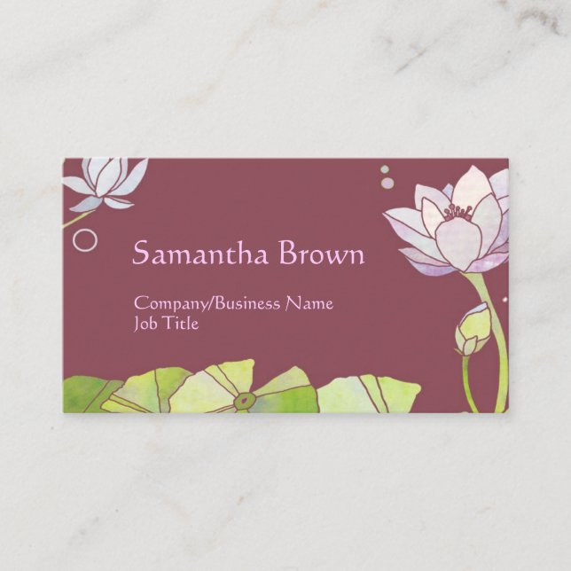 Chic Lotus Massage Therapy Business Card (Front)