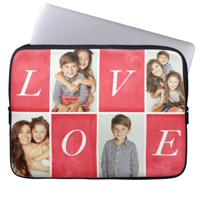 Chic Love 4 Photo Collage Laptop Sleeve (Front)