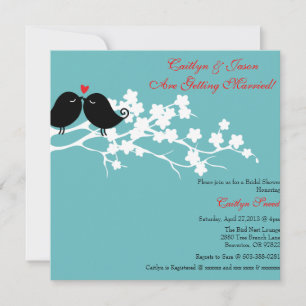 Chic Love Birds Bridal Shower Invitation
