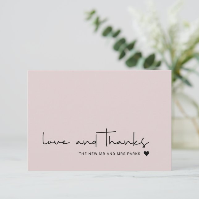 Chic Love et Merci Décontracté Script Blush Pink (Debout devant)