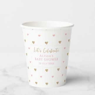 Chic Love Heart Baby Shower Paper Cups