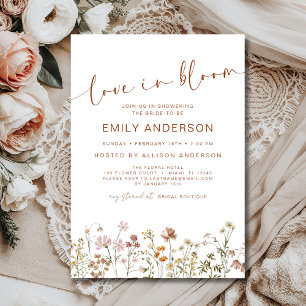 Chic Love in Bloom Wildflower Bridal Shower Invitation