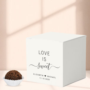 Chic Love Is Sweet Cream Wedding Favor Box