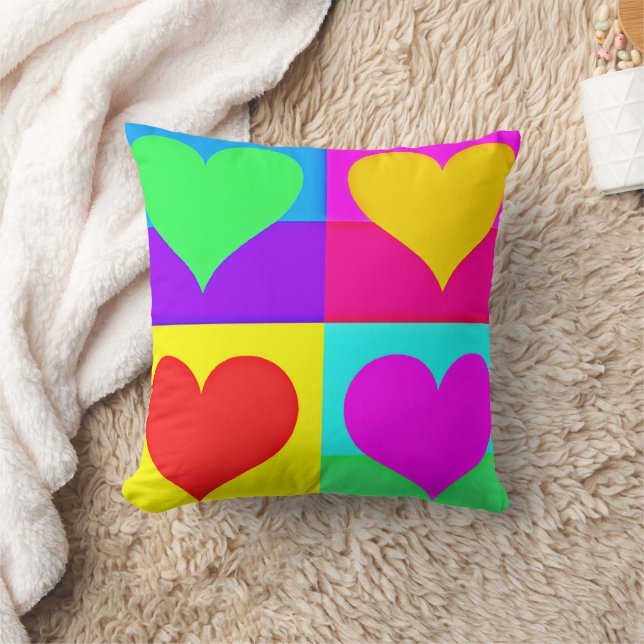 Chic Love Symphony: Blissful Hearts Design Throw Pillow (Blanket)