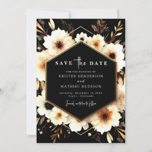 Chic Lovely Gold and Black Wedding Save The Date