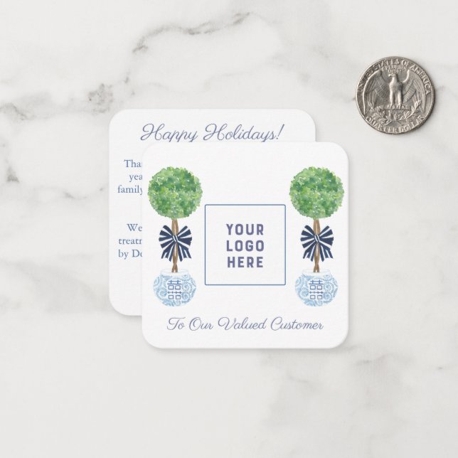 Chic Loyal Client Holidays Thank You Discount Logo Card (Front/Back In Situ)