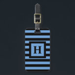 CHIC LUGGAGE/BAG TAG_153 BLUE/BLACK STRIPES LUGGAGE TAG<br><div class="desc">135 BLUE/BLACK STRIPES PATTERN WITH SQUARE CENTER,  BLACK MONOGRAM,   BLUE  BACK WITH BLACK TEXT/</div>