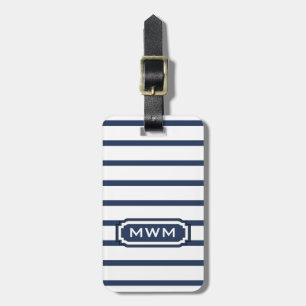 CHIC LUGGAGE/BAG TAG_436 NAVY/WHITE STRIPES LUGGAGE TAG