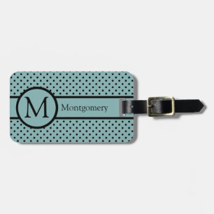 CHIC LUGGAGE/BAG TAG_BLACK DOT132 ON  SEAFOAM LUGGAGE TAG