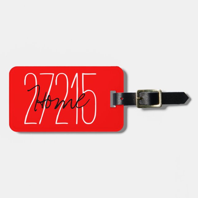 CHIC LUGGAGE/BAG TAG_ZIPCODE_RED LUGGAGE TAG (Front Horizontal)