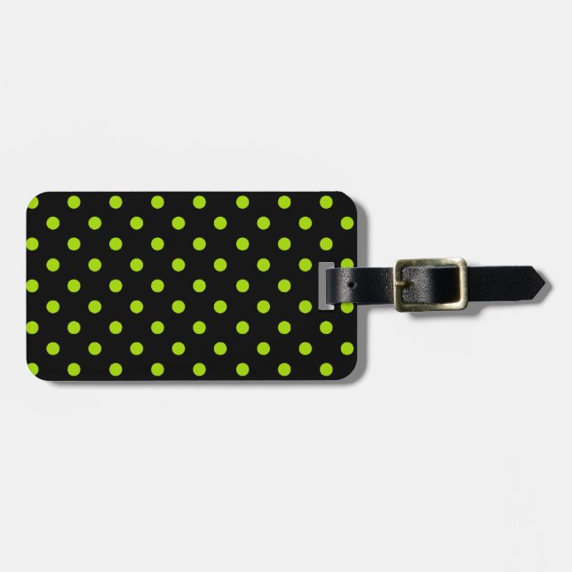 CHIC LUGGAGE / GIFT TAG  42 GREEN DOTS (Front Horizontal)