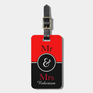 CHIC LUGGAGE TAG_MODERN "Mr & Mrs" RED/BLACK Luggage Tag