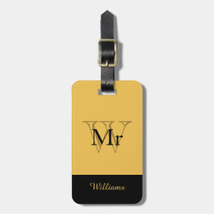 CHIC LUGGAGE TAG_"Mr" GOLD/BLACK Tag