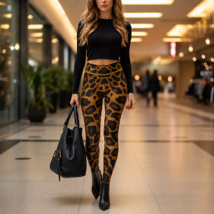 Chic Luxe Leopard-Print Monogrammed Leggings