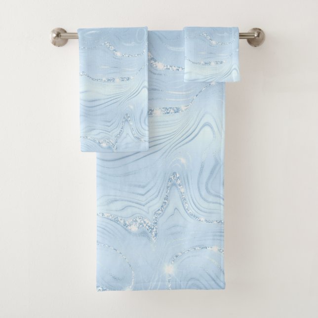 Chic Luxe Pastel Blue Silver Parties scintillant S (En situation)